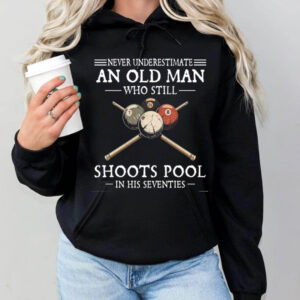 Billiards Lover Old Man Shoots Pool In His Seventies Sweatshirt